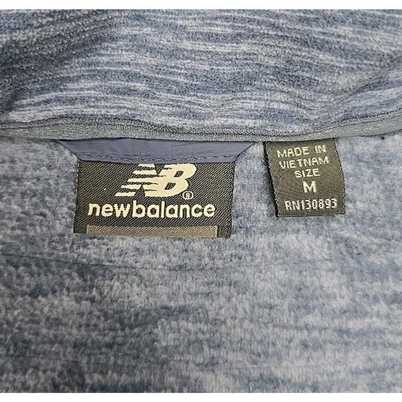 New Balance Womens Fleece Quilted Jacket Sz M Blue/Gray Full Zip Activewear - Picture 4 of 10